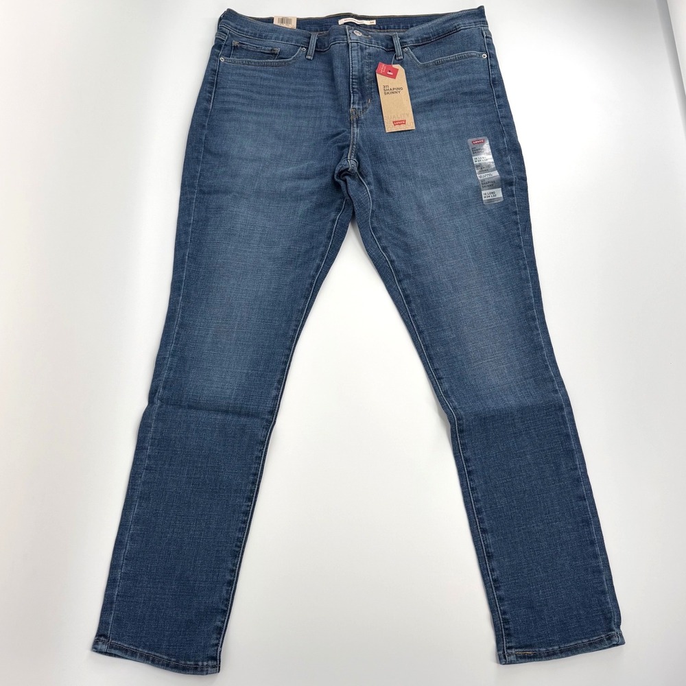 Levi's 311 Shaping Skinny Jeans Women 18 Long Blue NWT Mid Rise Stretch Denim